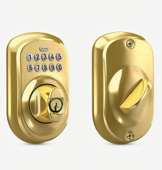 Cerradura Electrónica Schlage Keypad deadbolt Camelot – Níquel Satinado