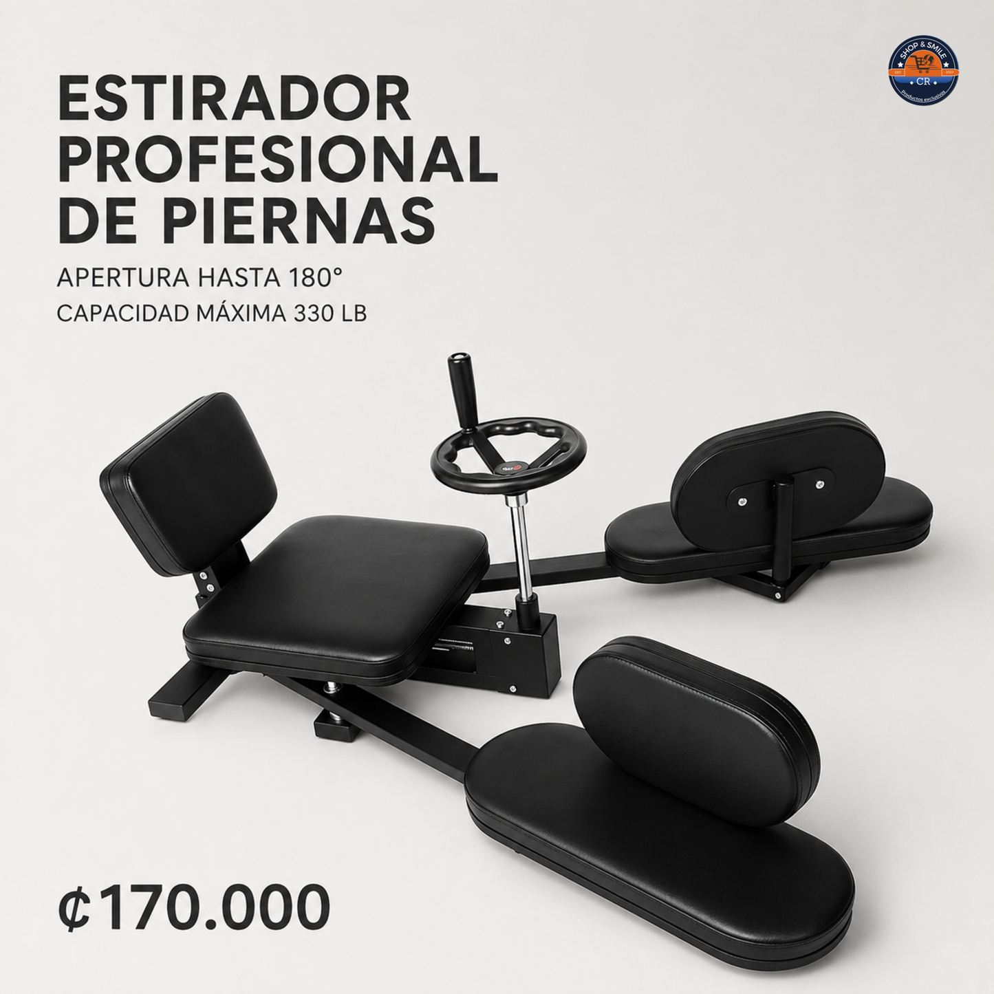 Estirador profesional de piernas MuscleForge 180° ajustable