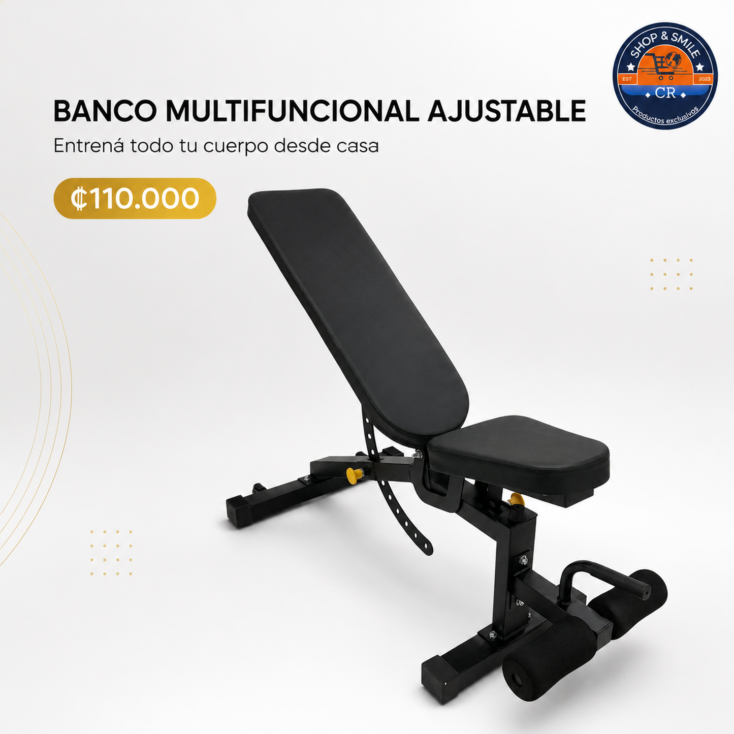 Banco multifuncional ajustable para entrenamiento