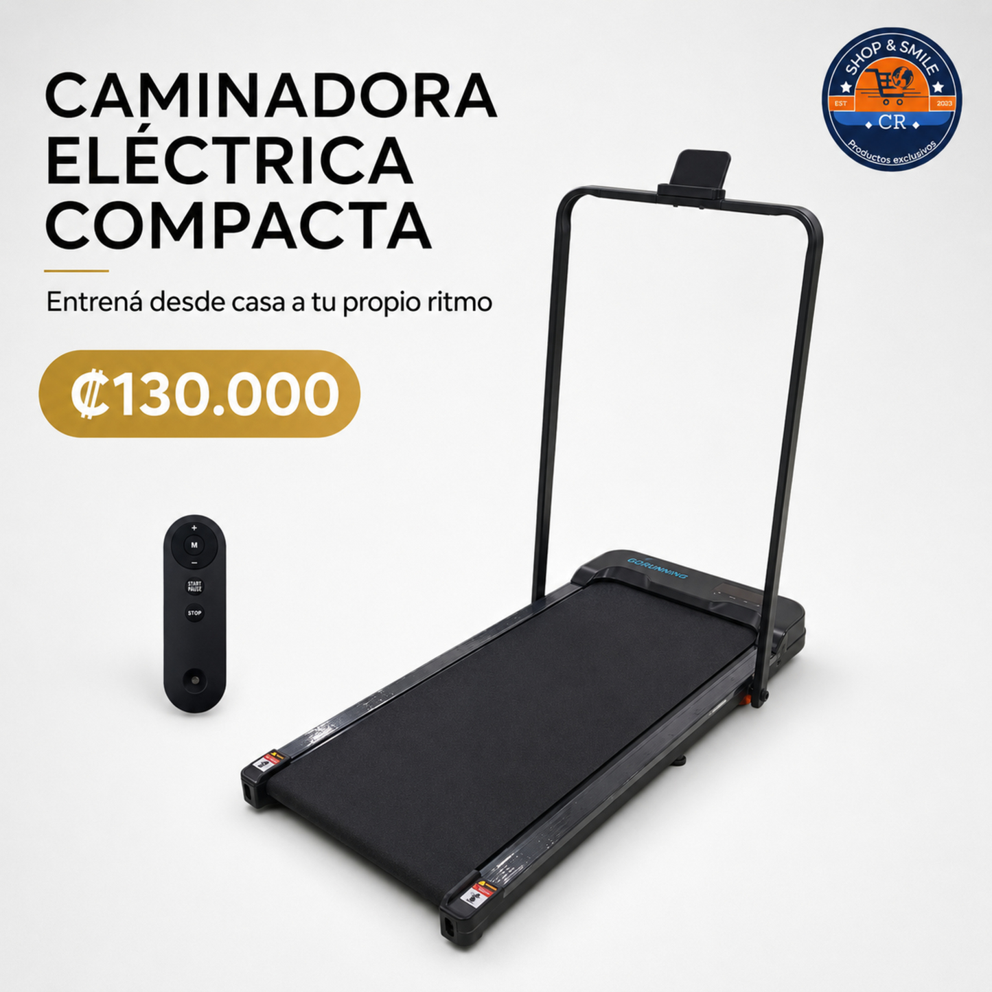 Caminadora eléctrica compacta con inclinación manual