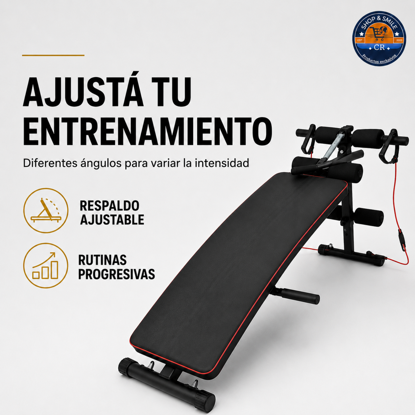 Banco multifuncional ajustable para abdominales
