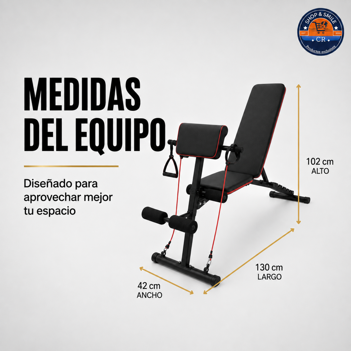 Banco multifuncional ajustable para ejercicios 4 en 1