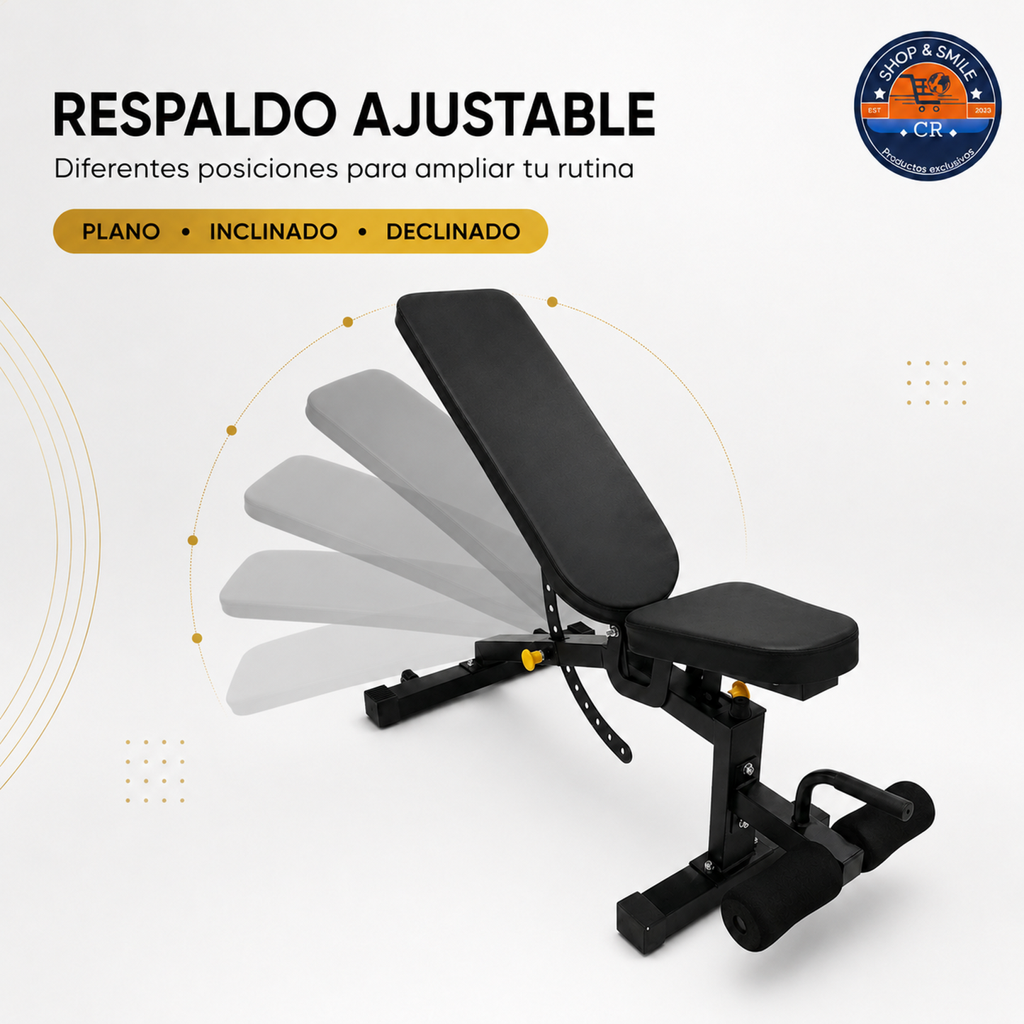 Banco multifuncional ajustable para entrenamiento