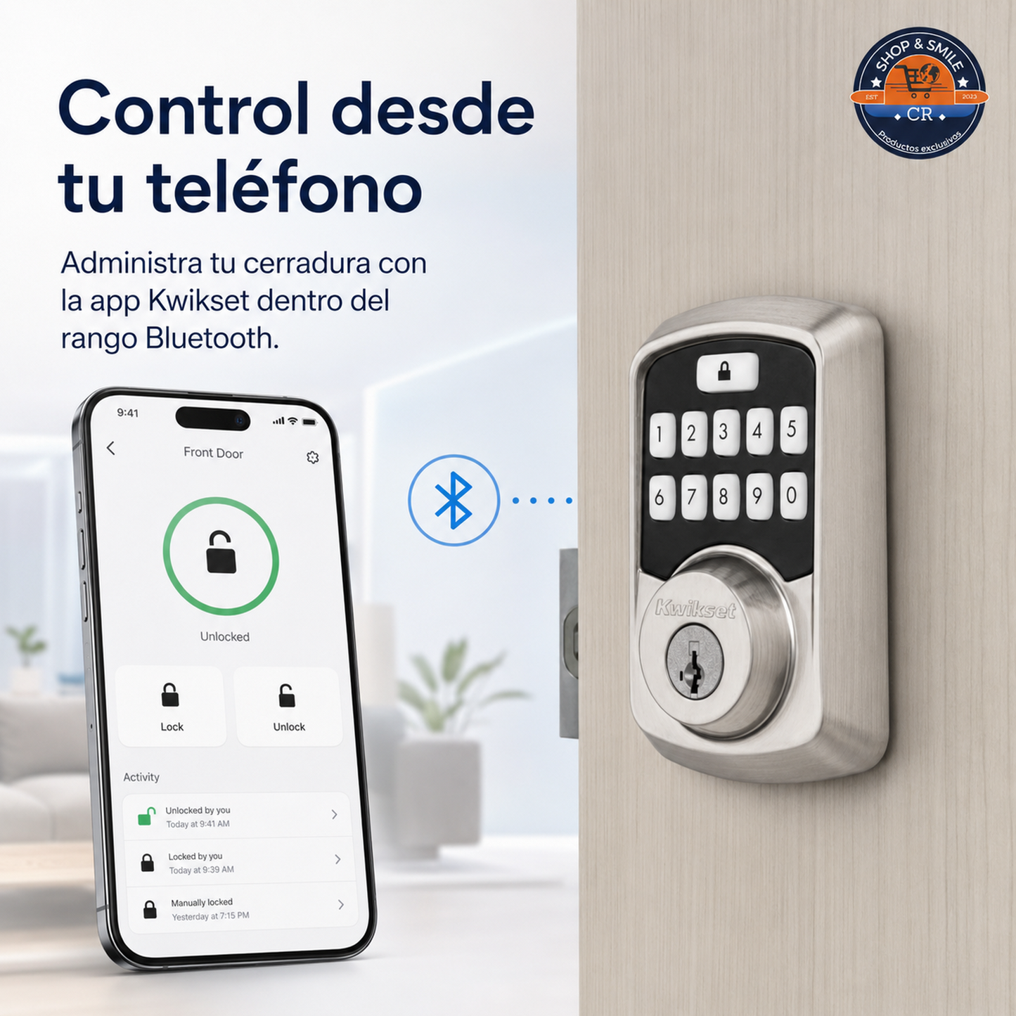 Kwikset Aura – Cerradura Electrónica Inteligente Bluetooth con Teclado