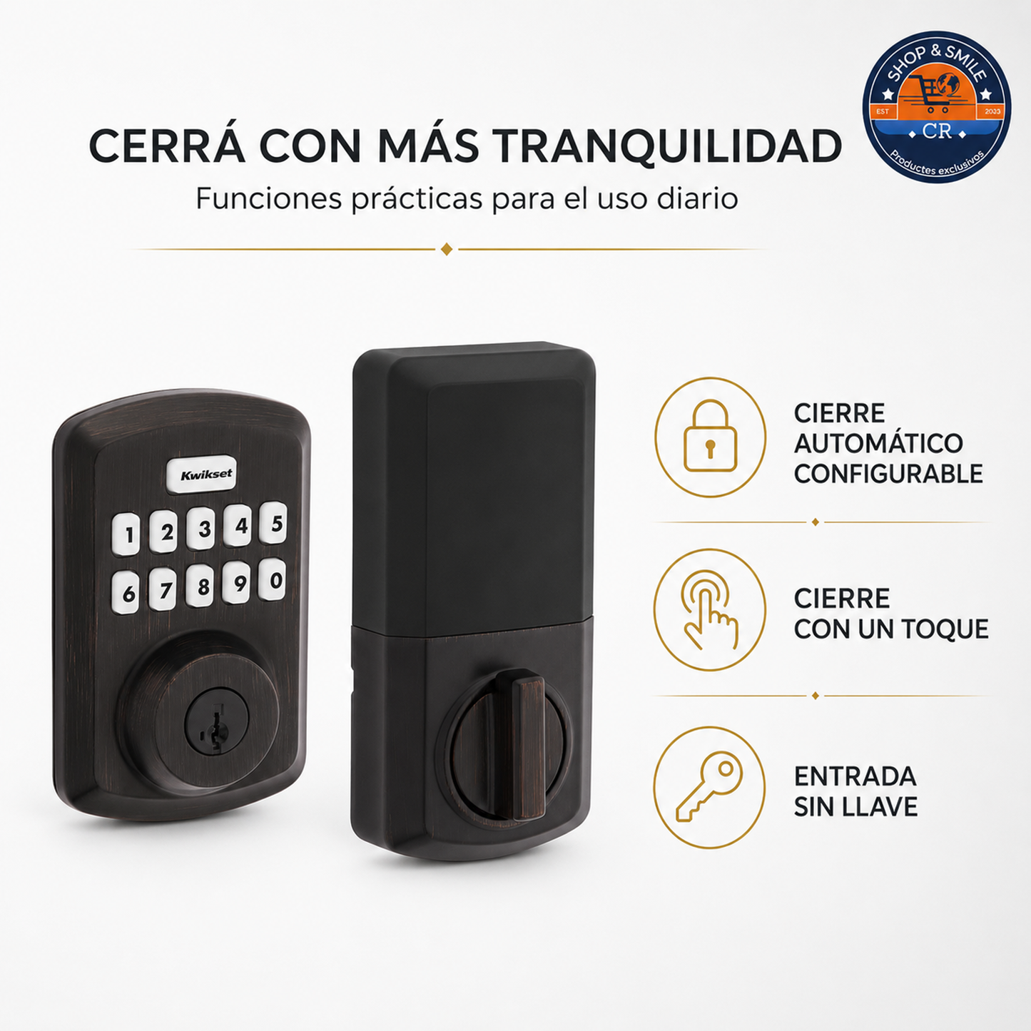 Kwikset Powerbolt 250 Transitional – cerradura electrónica con teclado