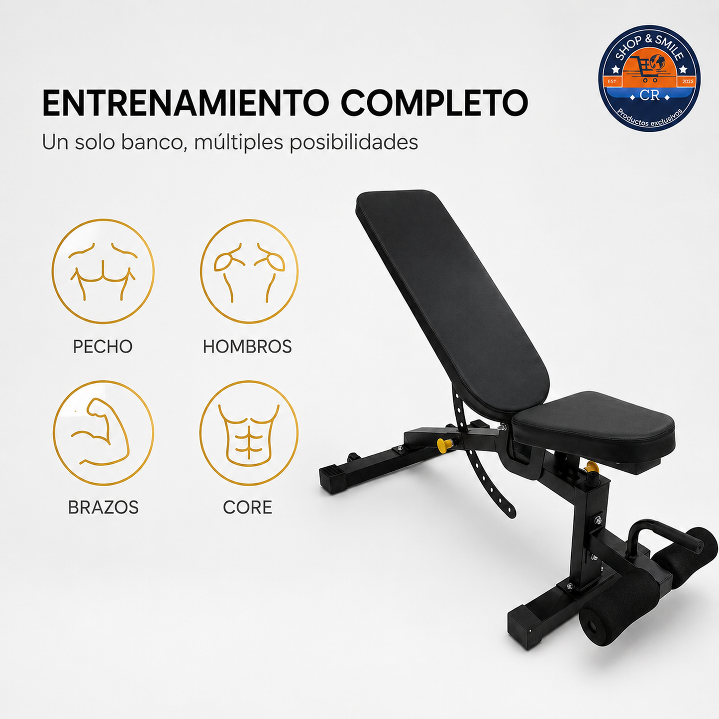 Banco multifuncional ajustable para entrenamiento