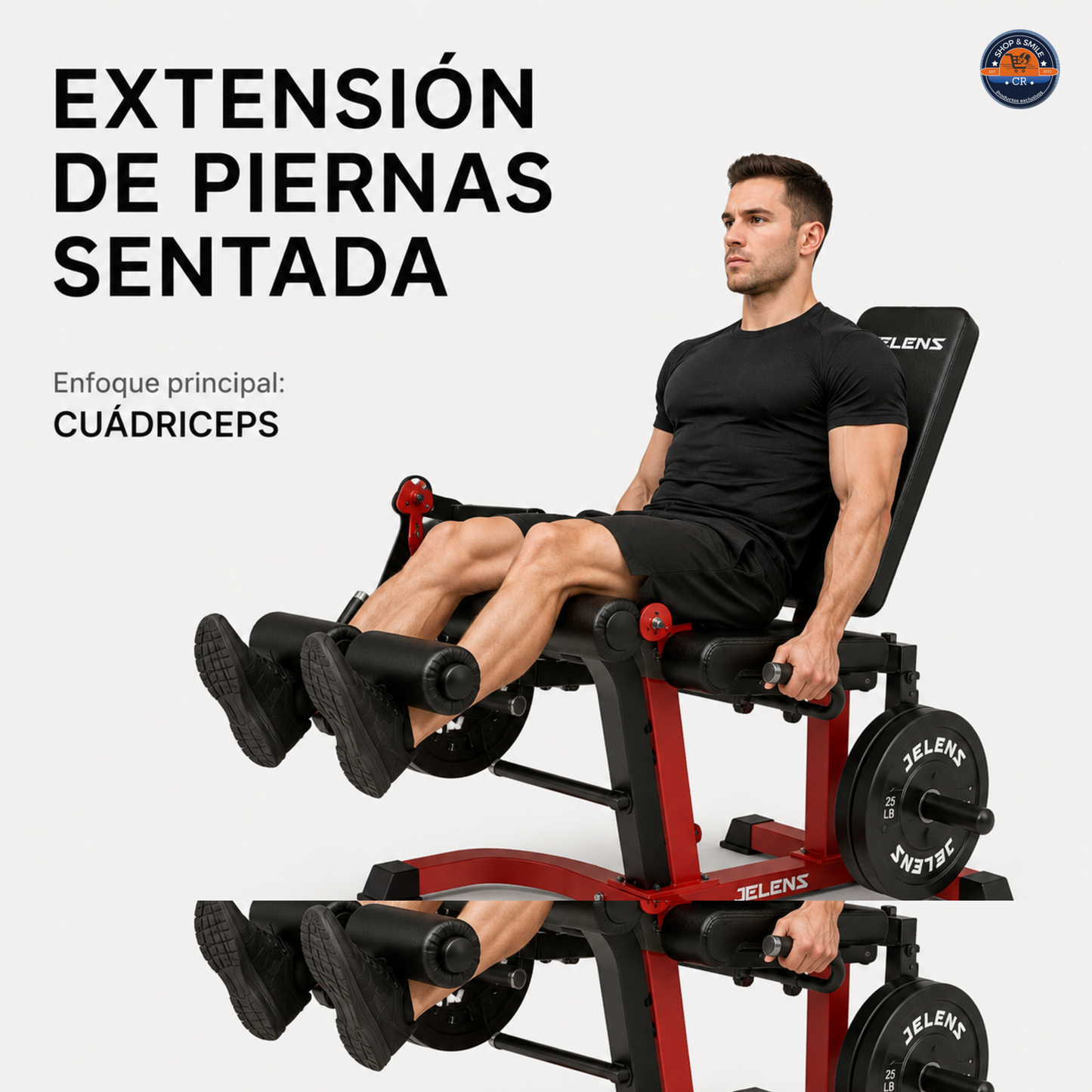 Máquina JELENS J10 para extensión y curl de piernas