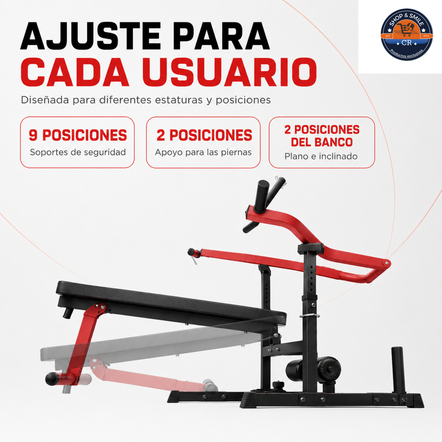 Máquina GMWD 1050 lb para press de pecho con banco ajustable