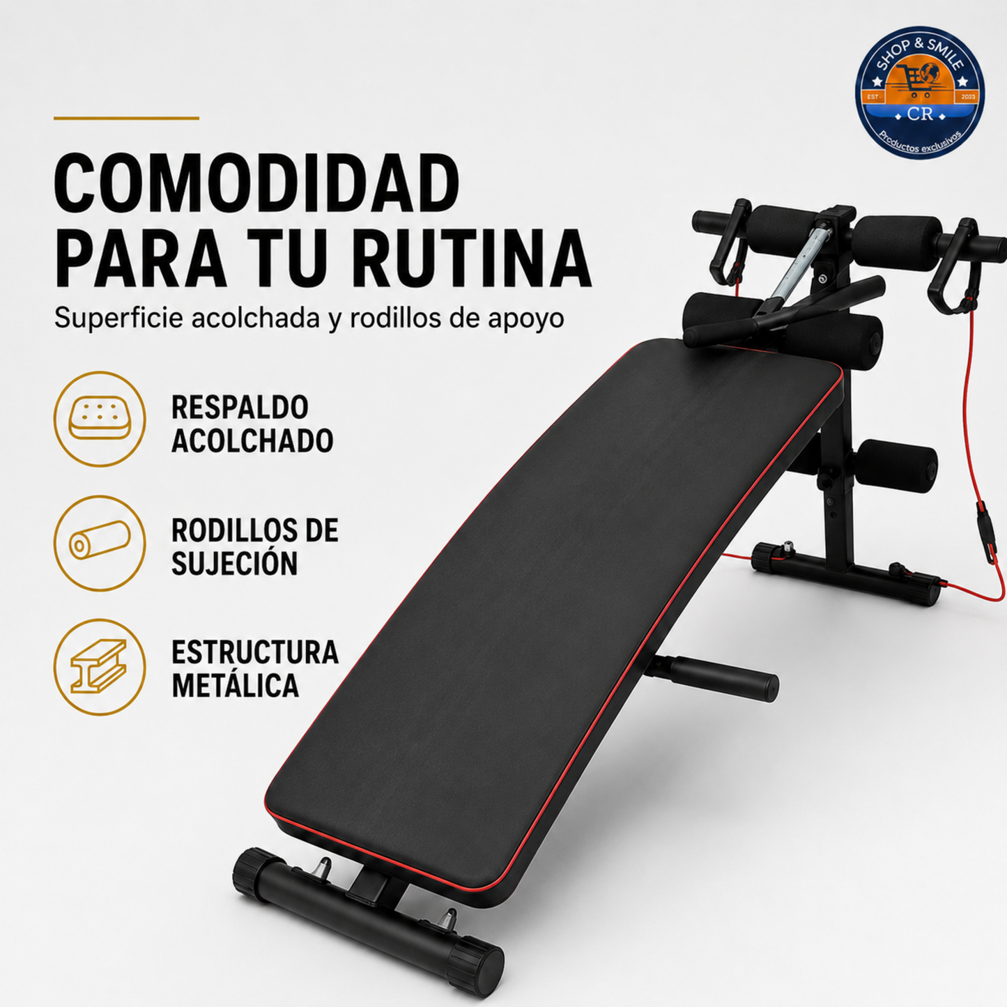 Banco multifuncional ajustable para abdominales