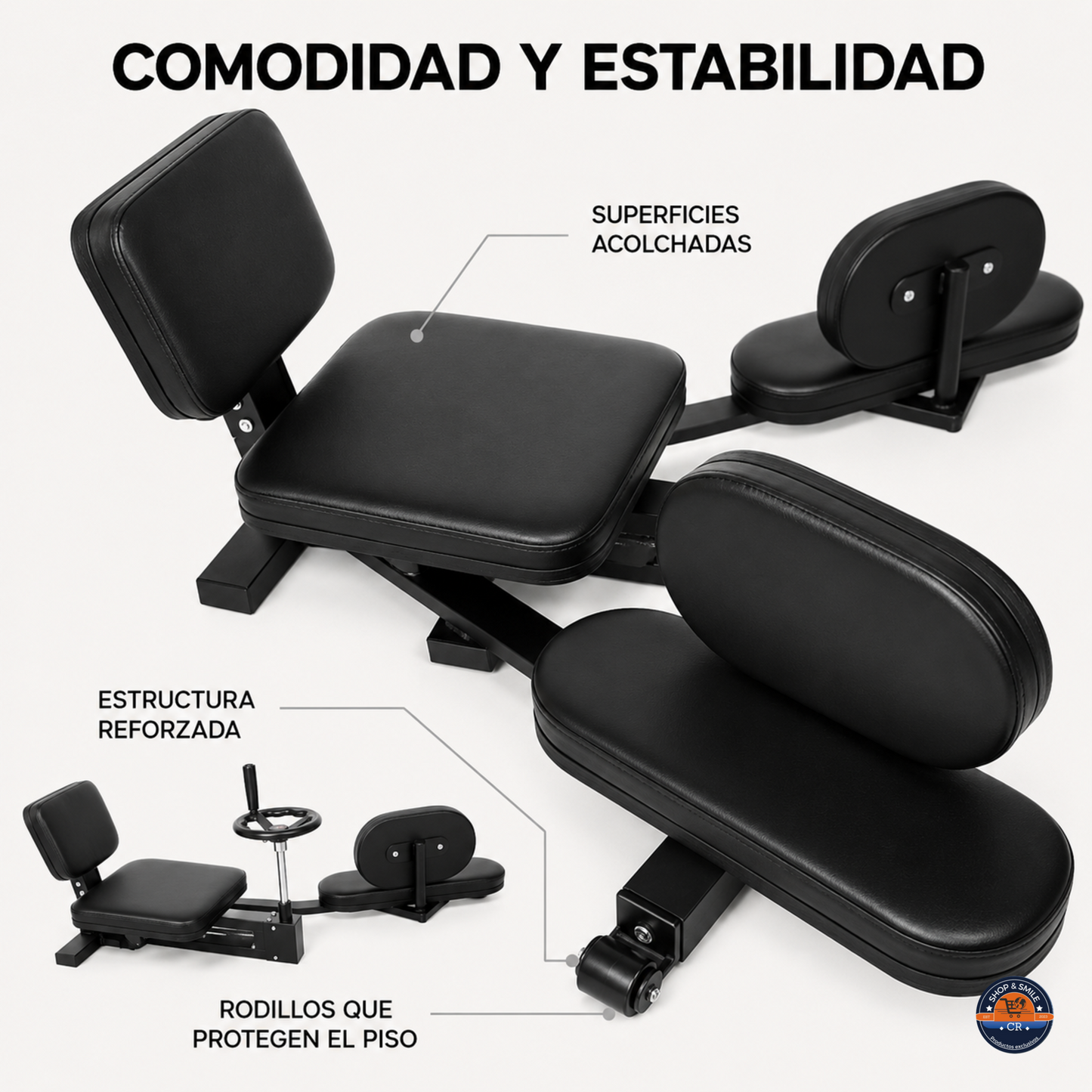 Estirador profesional de piernas MuscleForge 180° ajustable