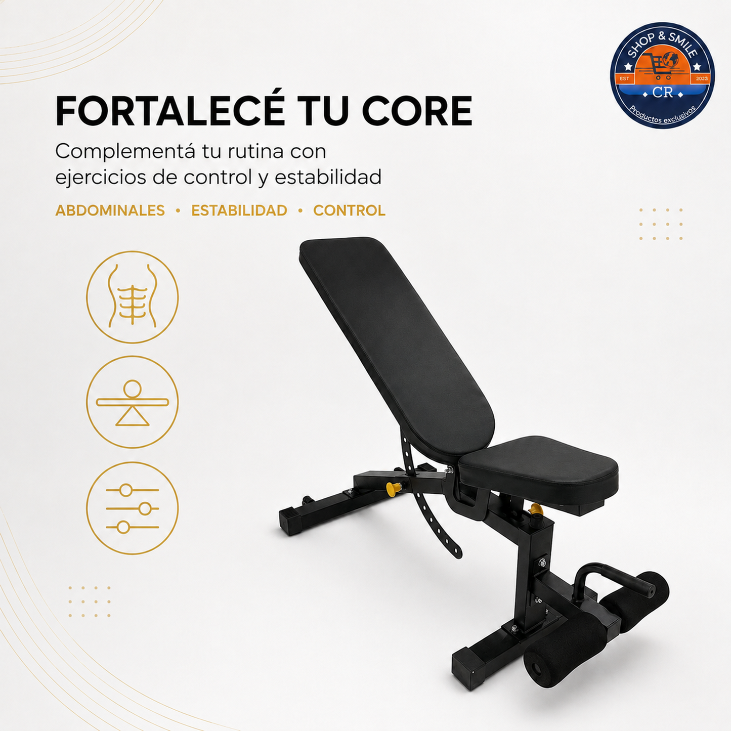 Banco multifuncional ajustable para entrenamiento