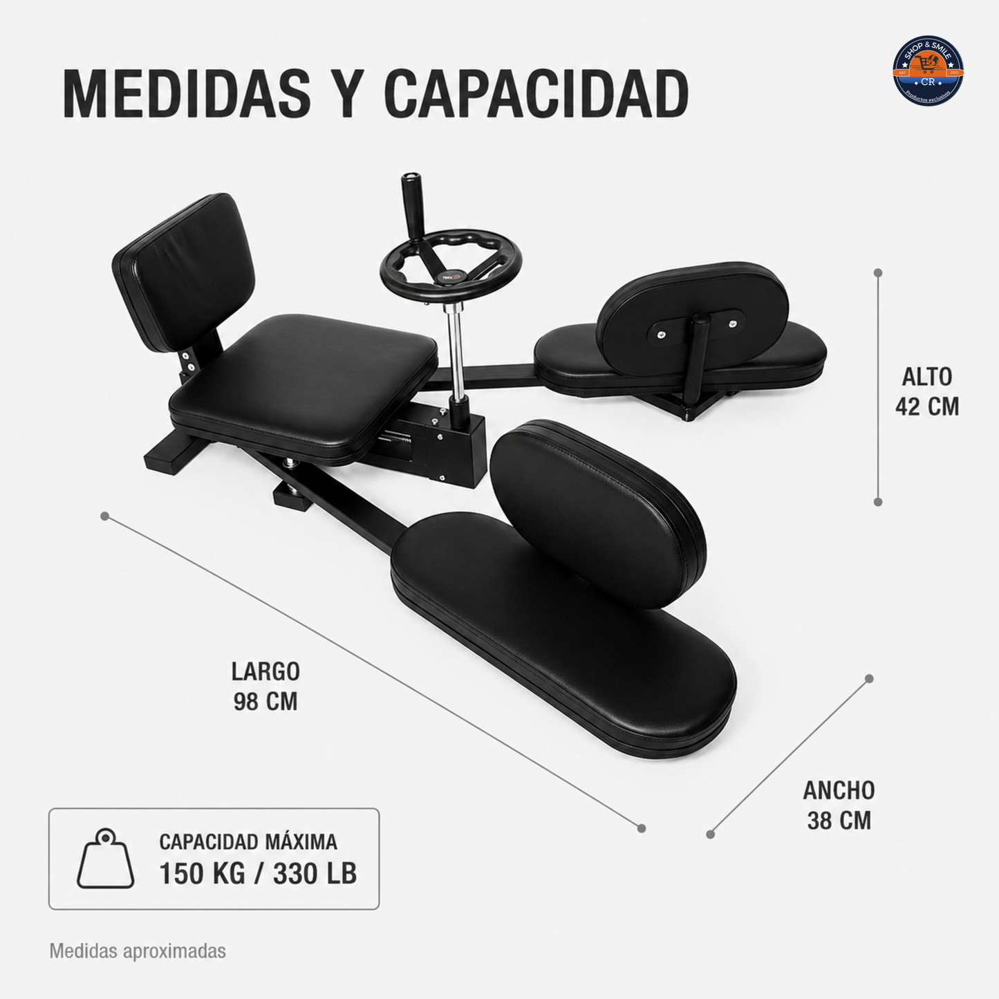 Estirador profesional de piernas MuscleForge 180° ajustable