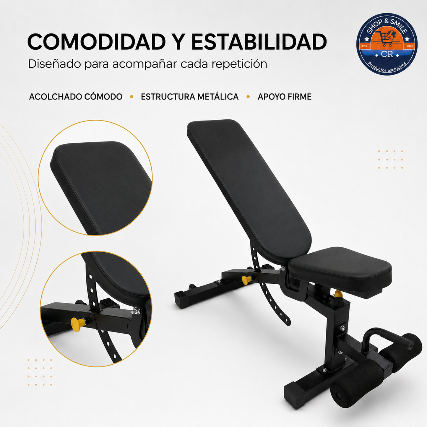 Banco multifuncional ajustable para entrenamiento