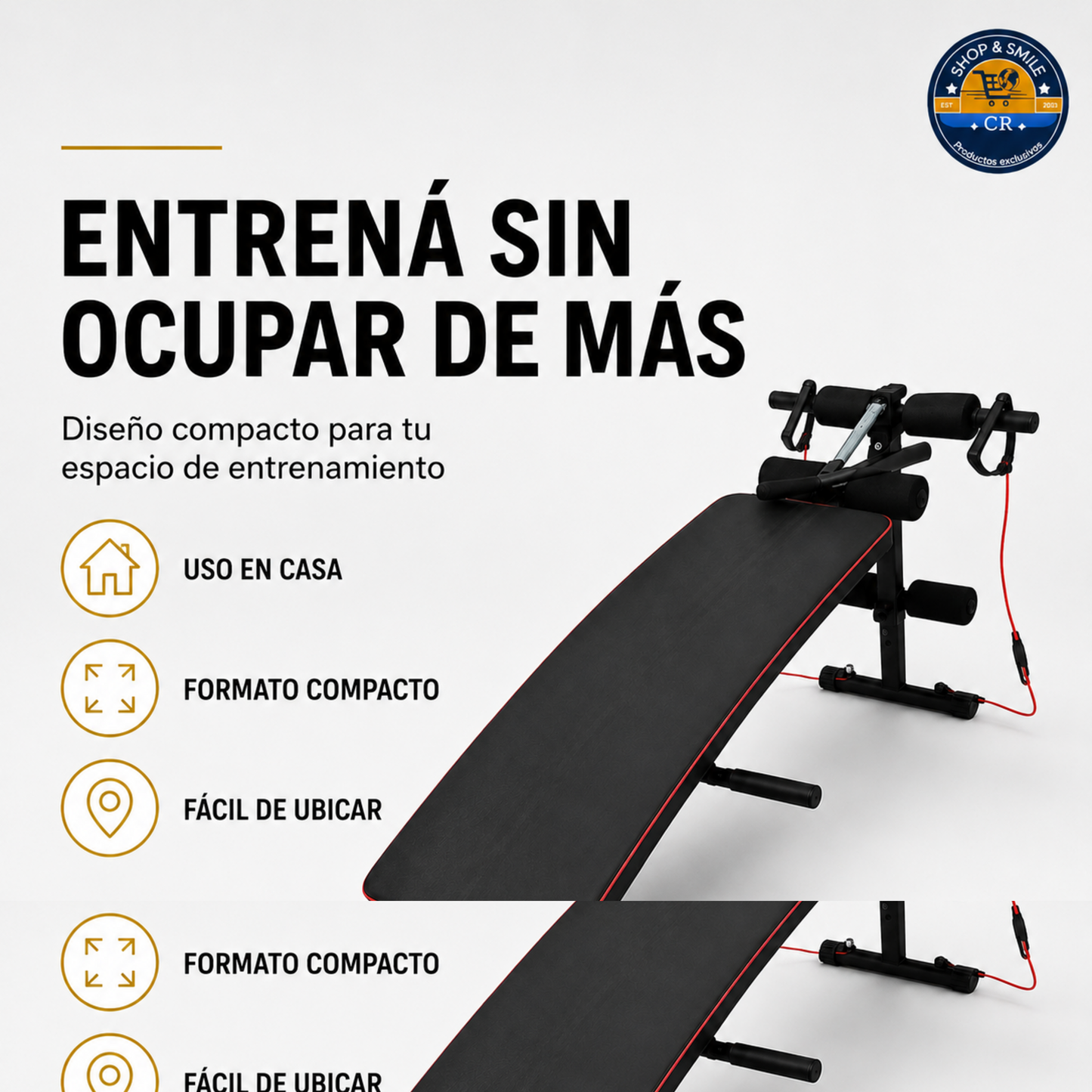 Banco multifuncional ajustable para abdominales