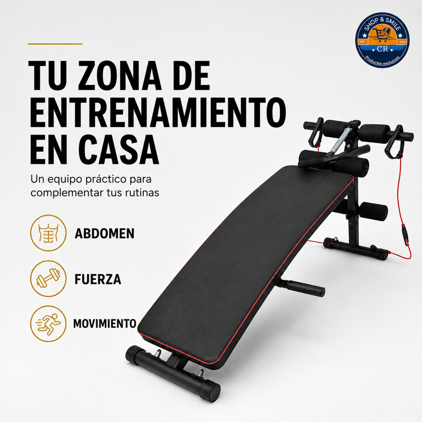 Banco multifuncional ajustable para abdominales