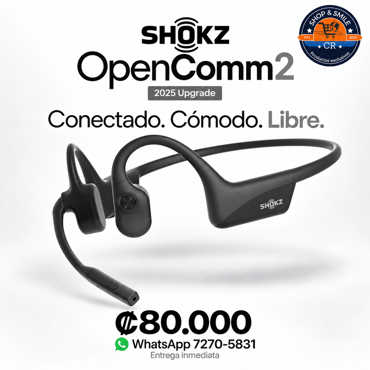 Audífonos Shokz OpenComm2 2025 con micrófono