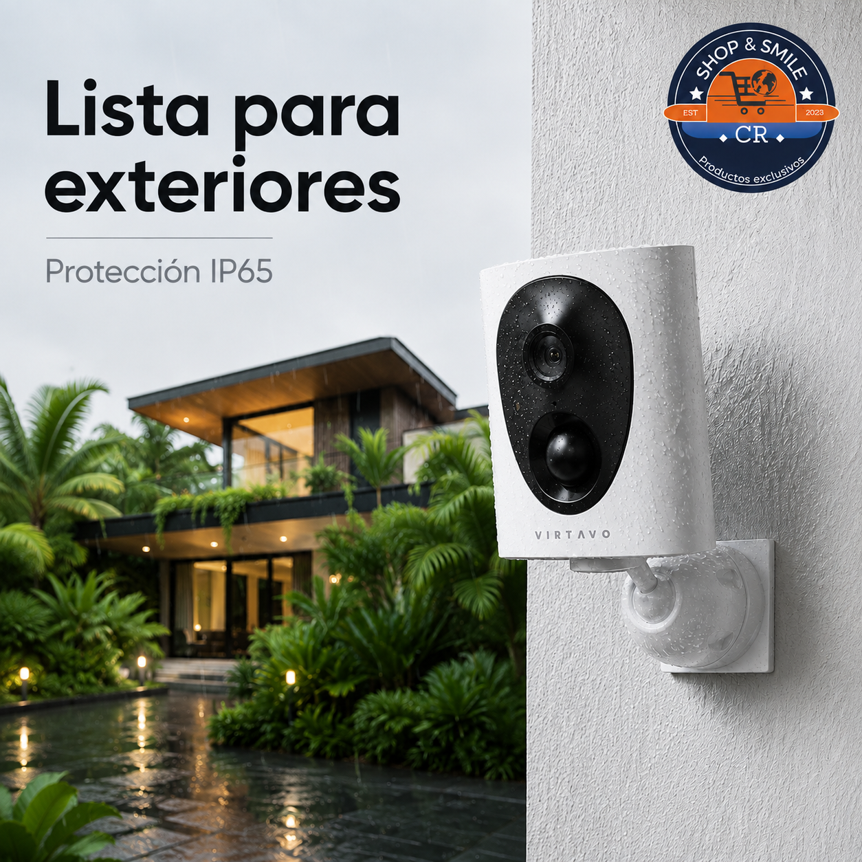 Cámara VIRTAVO compatible con tarjeta microSD de hasta 256 GB para almacenamiento local
