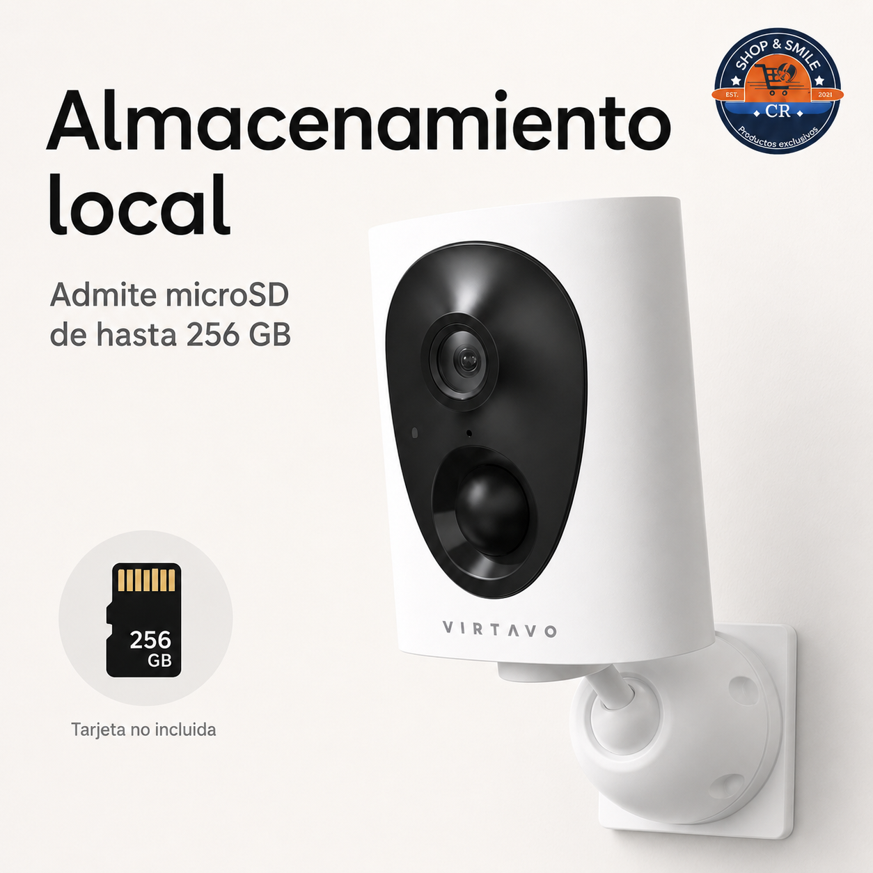 Cámara VIRTAVO VistaFlask para exteriores con protección IP65 contra lluvia y polvo