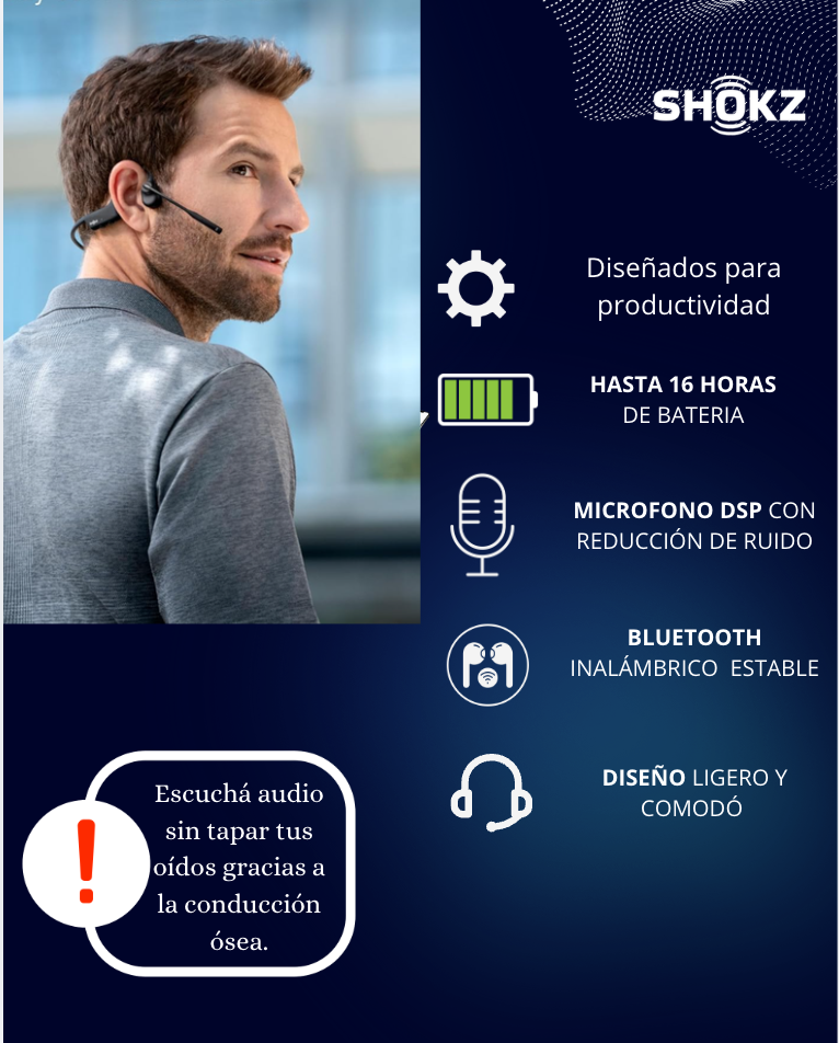 Audífonos Shokz OpenComm2 2025 con micrófono
