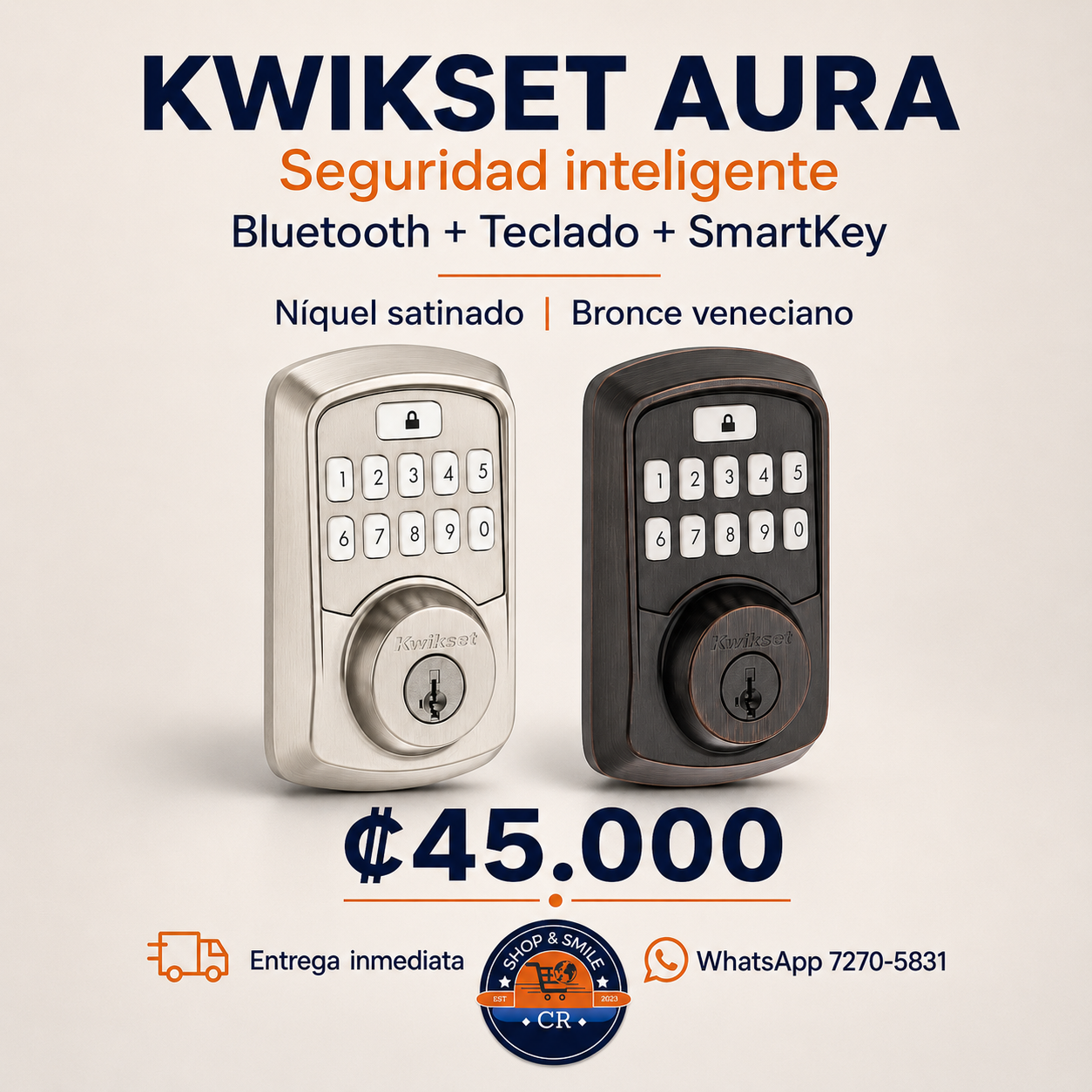 Cerradura inteligente Kwikset Aura Bluetooth con teclado