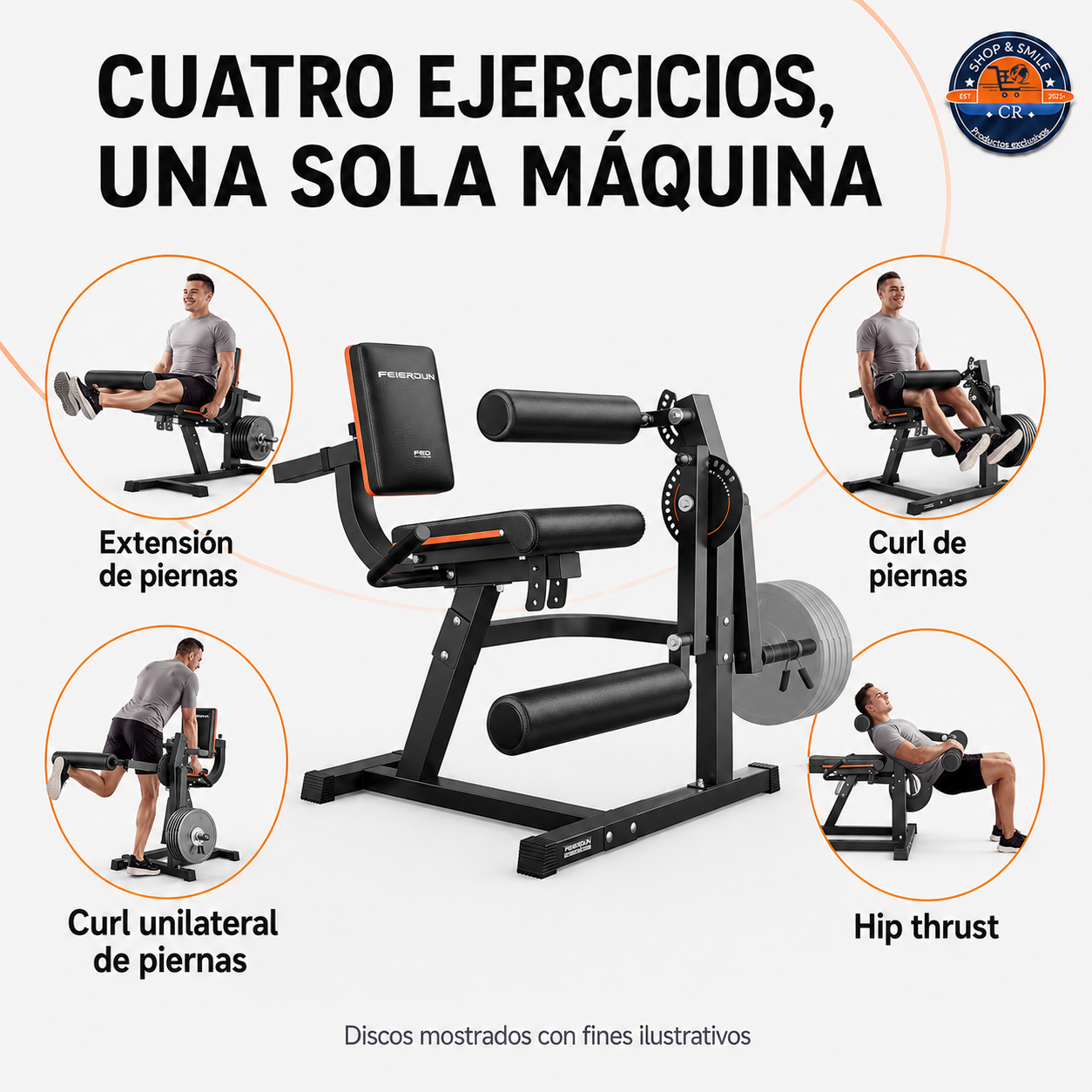 Máquina FEIERDUN 4 en 1 para ejercicios de piernas