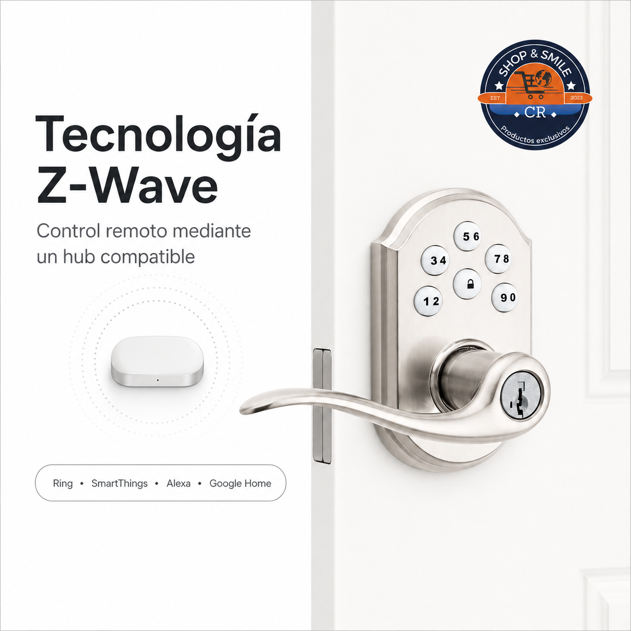 Kwikset SmartCode 912 Tustin – Cerradura electrónica Z-Wave con manija