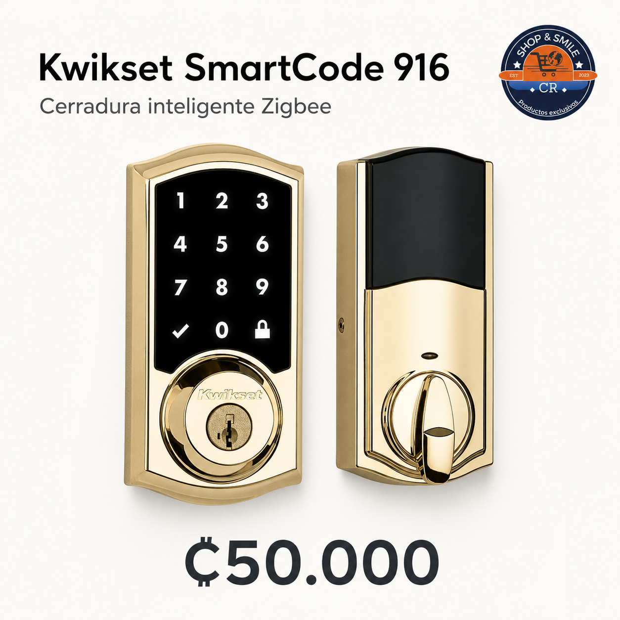 Kwikset SmartCode 916 – Cerradura inteligente Zigbee con pantalla táctil