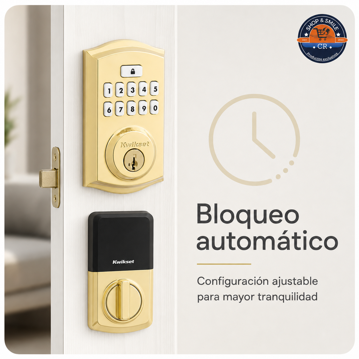 Cerradura Electrónica Kwikset SmartCode 260 Dorada con Teclado