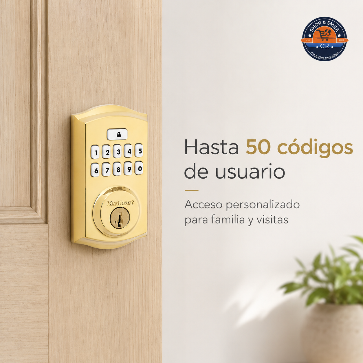 Cerradura Electrónica Kwikset SmartCode 260 Dorada con Teclado