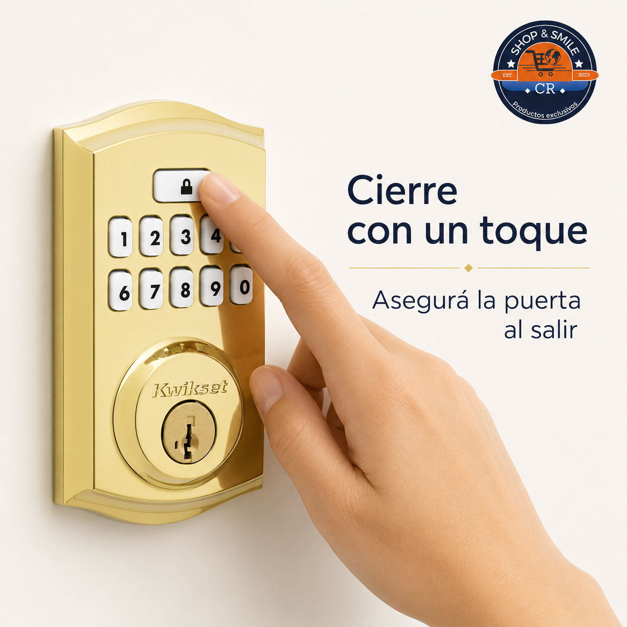 Cerradura Electrónica Kwikset SmartCode 260 Dorada con Teclado