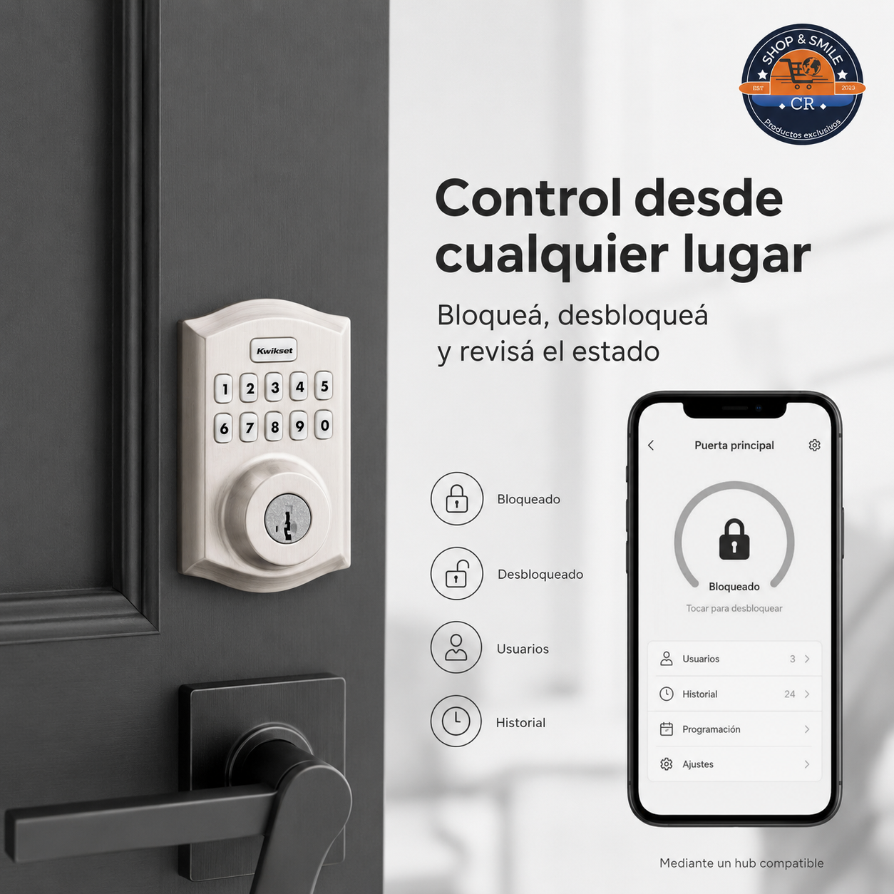 Cerradura Inteligente Kwikset Home Connect 620 Z-Wave – Níquel Satinado