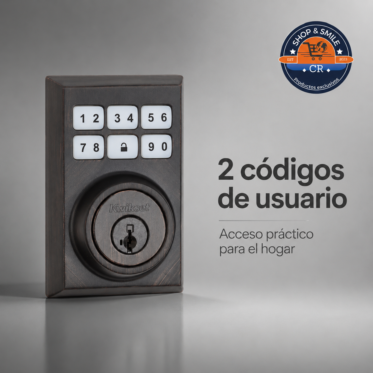 Cerradura Electrónica Kwikset SmartCode 909 Contemporary – Bronce Veneciano