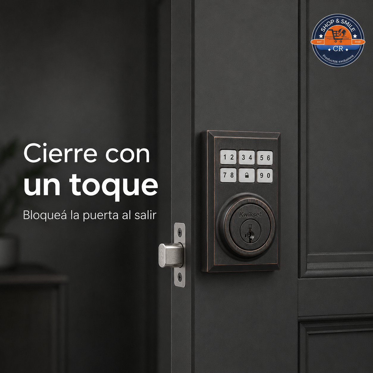 Cerradura Electrónica Kwikset SmartCode 909 Contemporary – Bronce Veneciano
