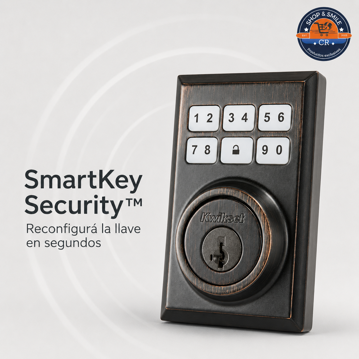 Cerradura Electrónica Kwikset SmartCode 909 Contemporary – Bronce Veneciano