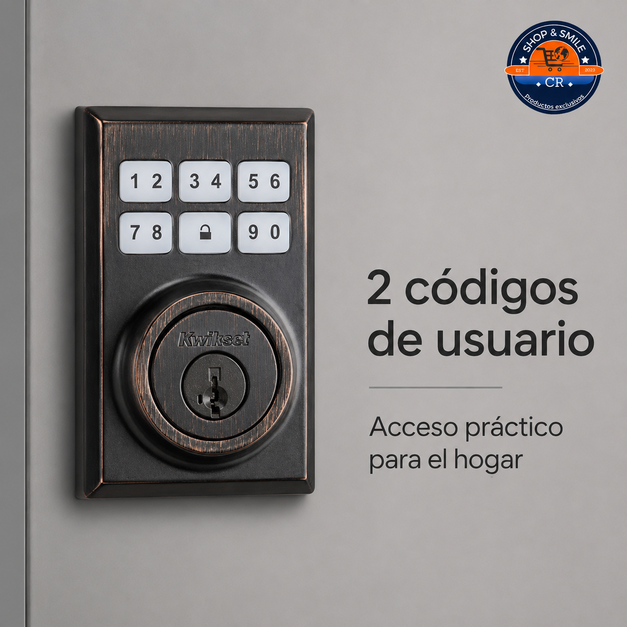 Cerradura Electrónica Kwikset SmartCode 909 Contemporary – Bronce Veneciano