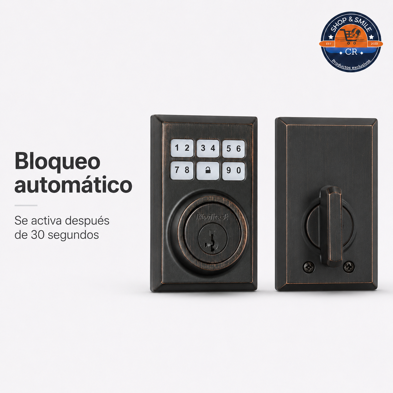 Cerradura Electrónica Kwikset SmartCode 909 Contemporary – Bronce Veneciano