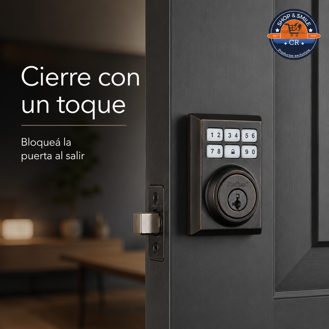 Cerradura Electrónica Kwikset SmartCode 909 Contemporary – Bronce Veneciano