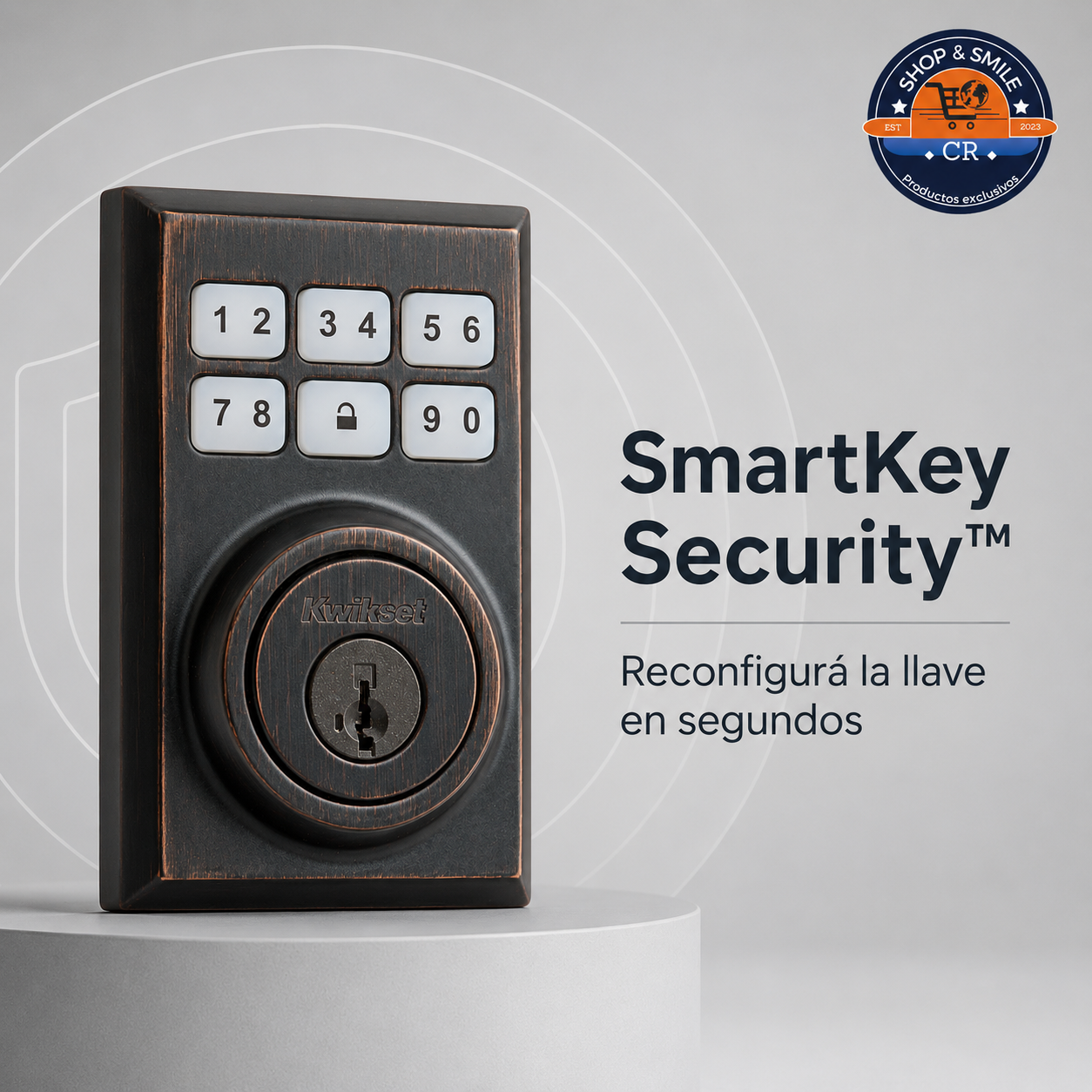 Cerradura Electrónica Kwikset SmartCode 909 Contemporary – Bronce Veneciano