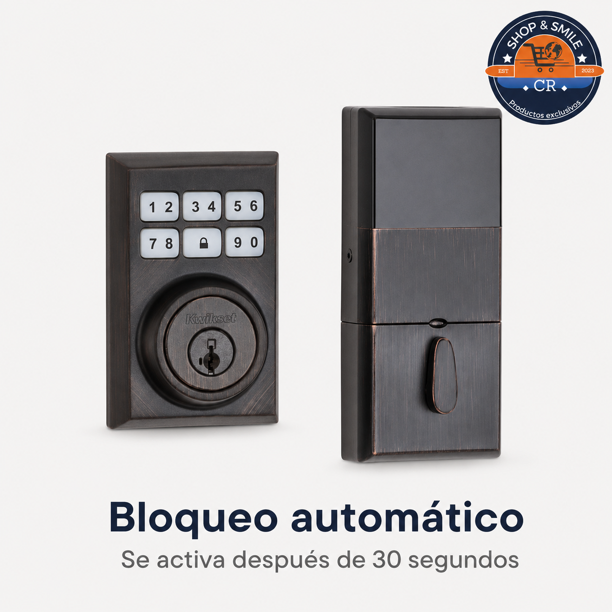 Cerradura Electrónica Kwikset SmartCode 909 Contemporary – Bronce Veneciano
