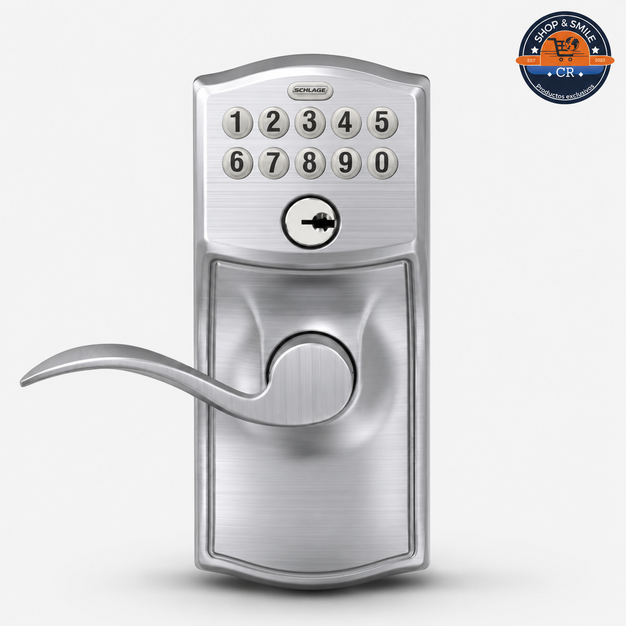 Cerradura Electrónica Schlage Keypad Lever Camelot Flex-Lock – Cromo Satinado