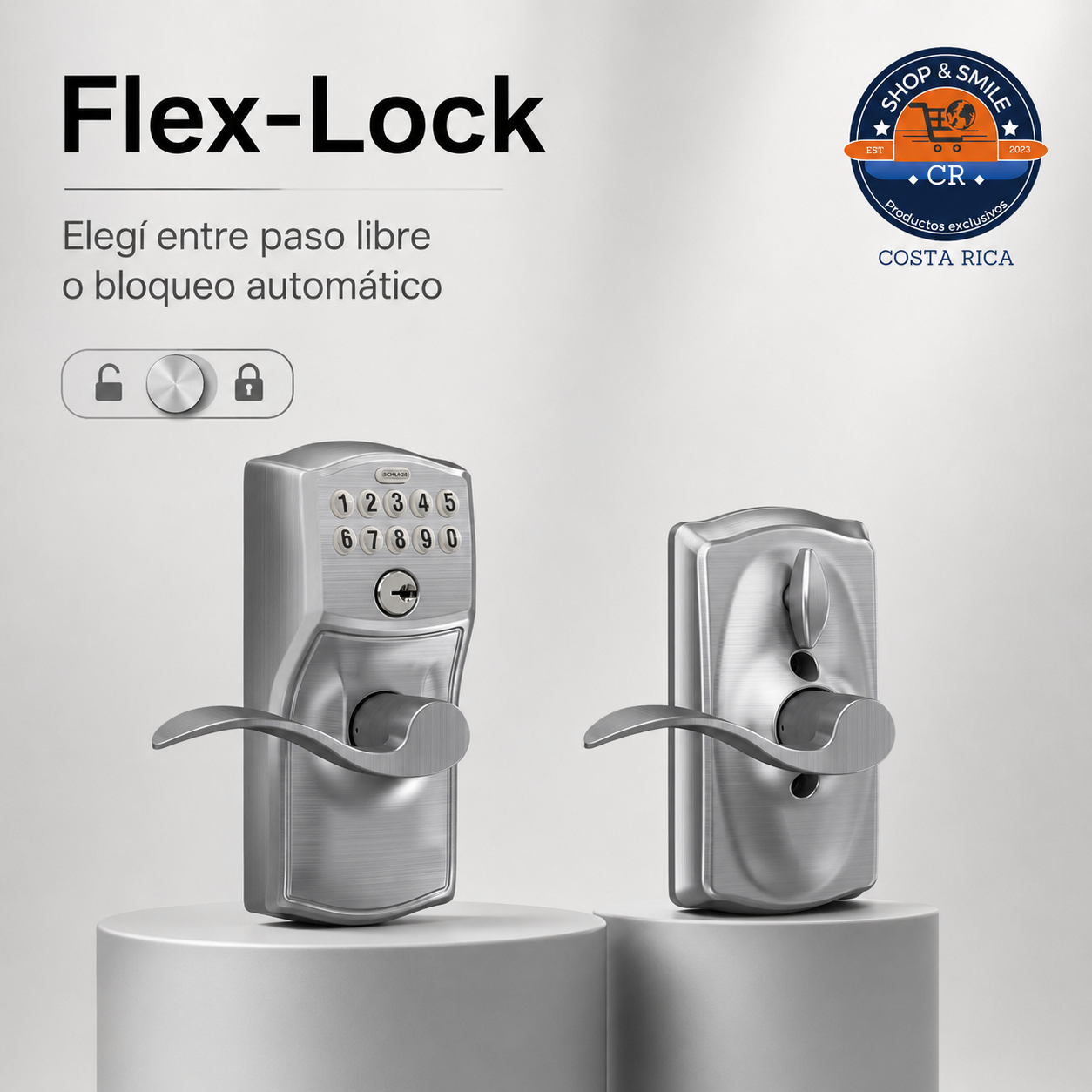Cerradura Electrónica Schlage Keypad Lever Camelot Flex-Lock – Cromo Satinado