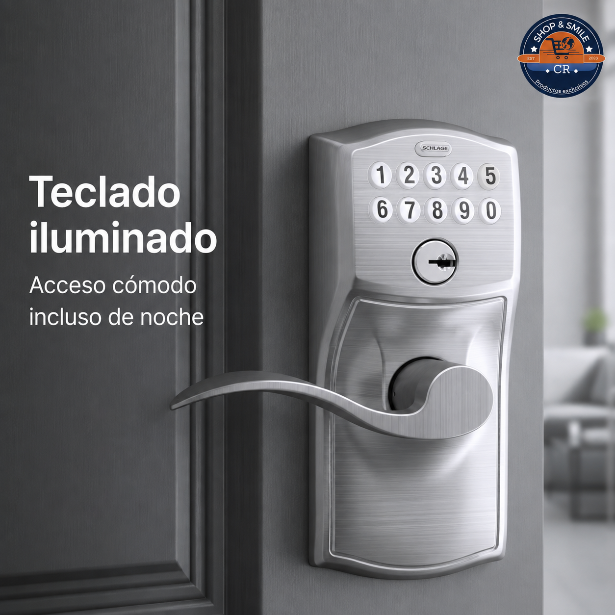 Cerradura Electrónica Schlage Keypad Lever Camelot Flex-Lock – Cromo Satinado