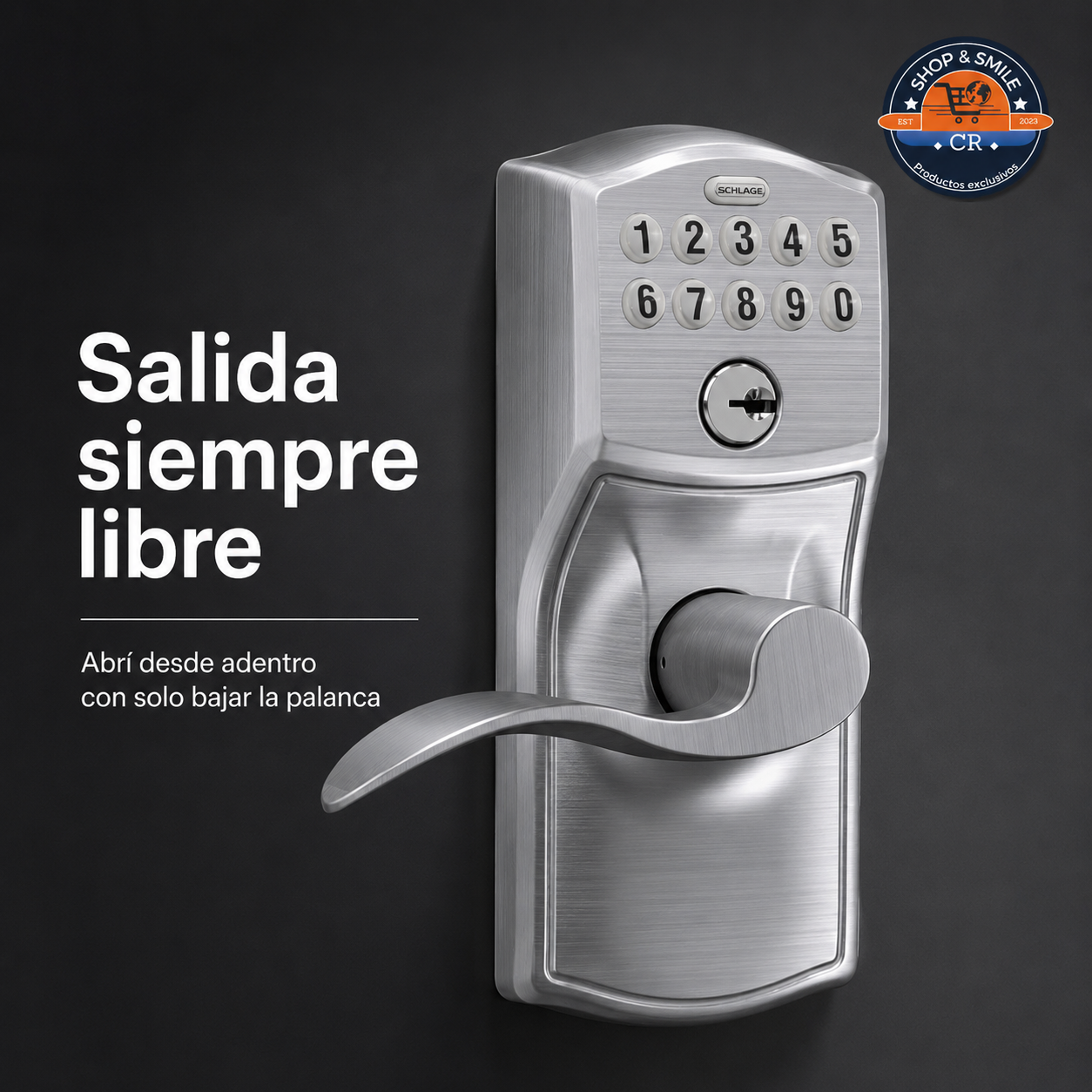 Cerradura Electrónica Schlage Keypad Lever Camelot Flex-Lock – Cromo Satinado