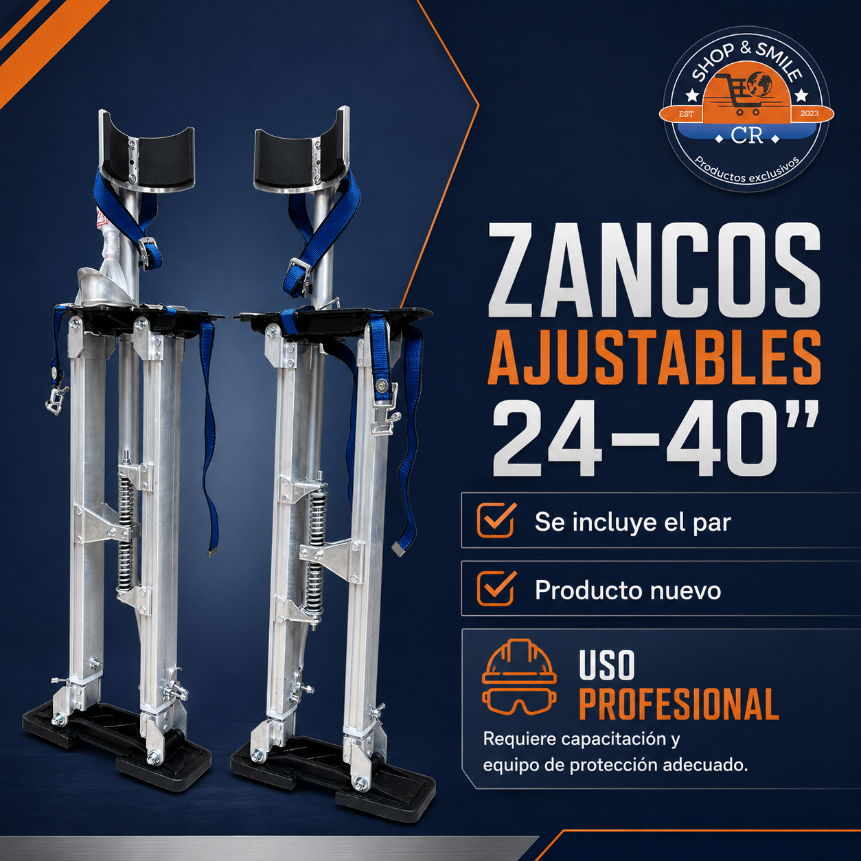 Zancos Profesionales Ajustables 24-40 Pulgadas para Drywall y Pintura