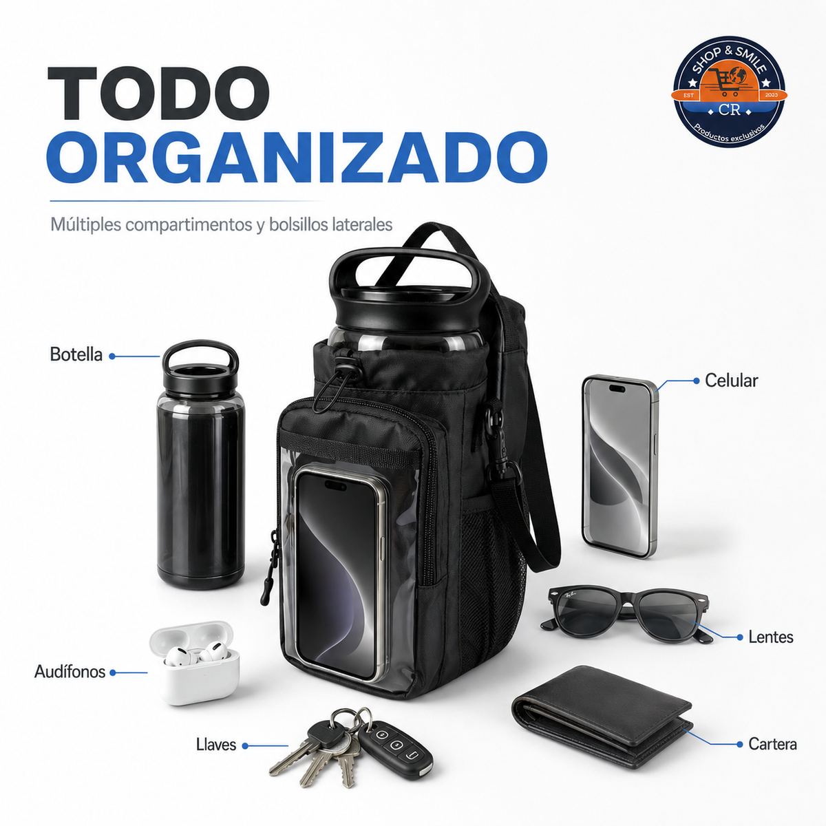 Bolsa Magnética para Gimnasio JACZZO con Bolsillo Táctil