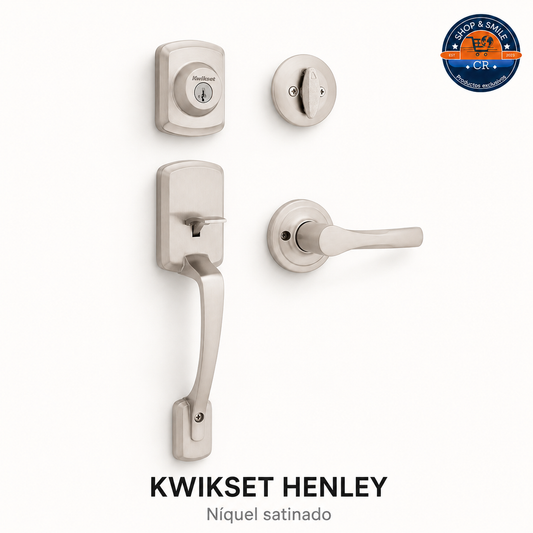 Kwikset Henley con Palanca Reversible y Cerrojo SmartKey