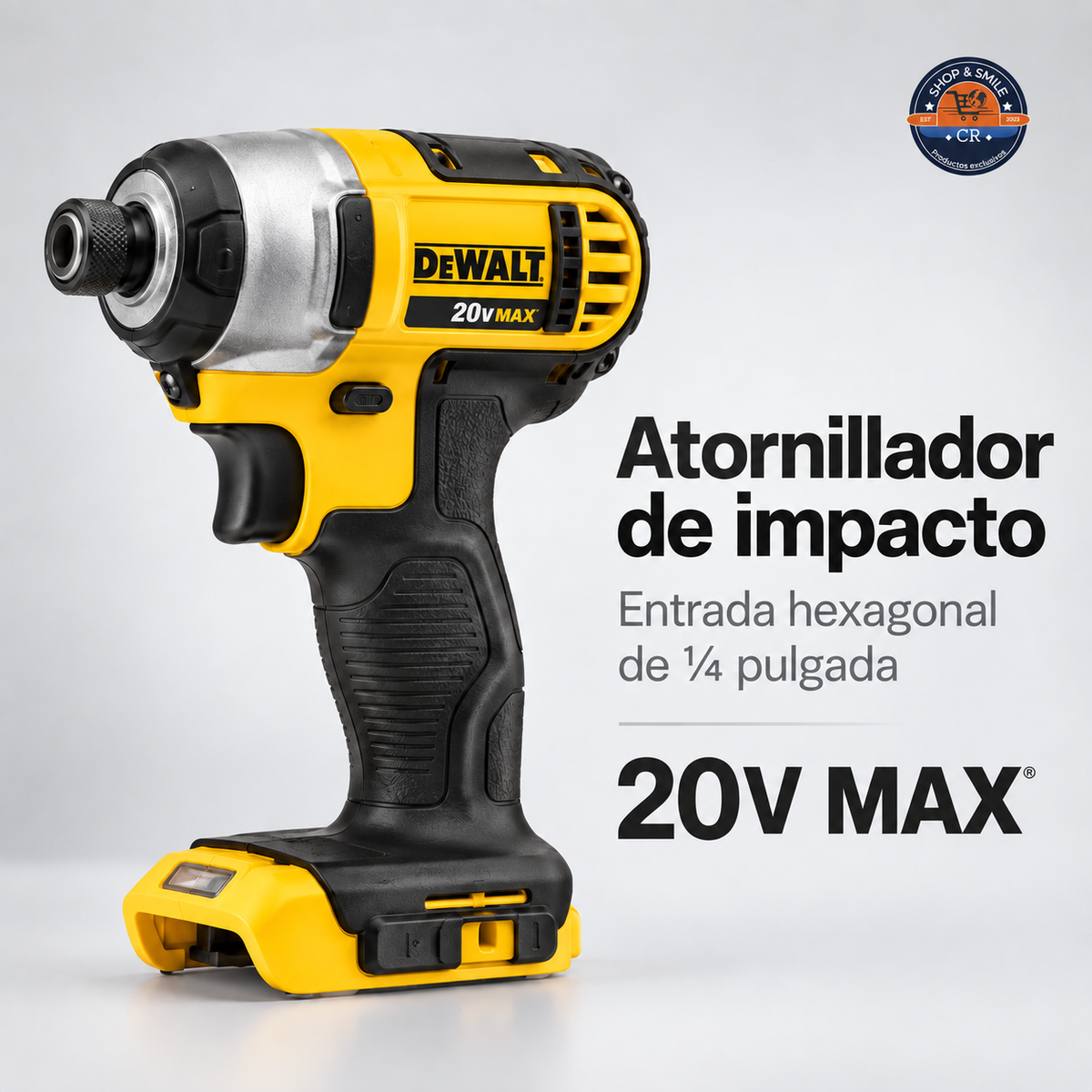 Atornillador de impacto DEWALT DCF885 con entrada hexagonal de un cuarto de pulgada. Costa Rica