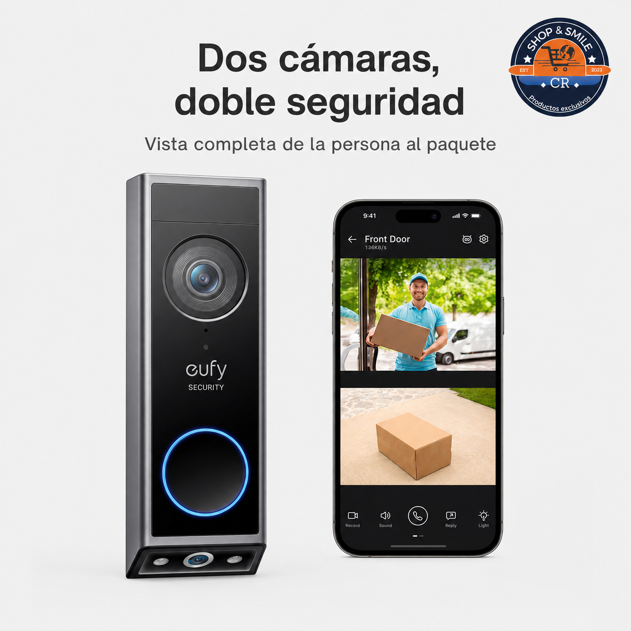 Timbre con video eufy E340 a precio de ₡33.000 en Shop and Smile Costa Rica