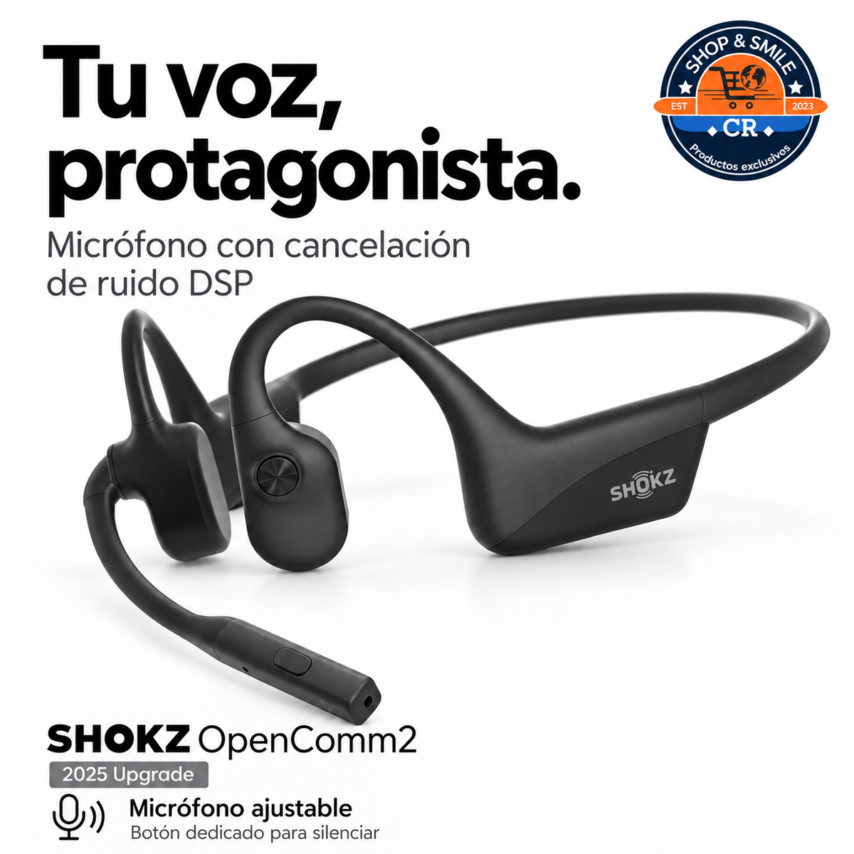 Audífonos Shokz OpenComm2 2025 con micrófono