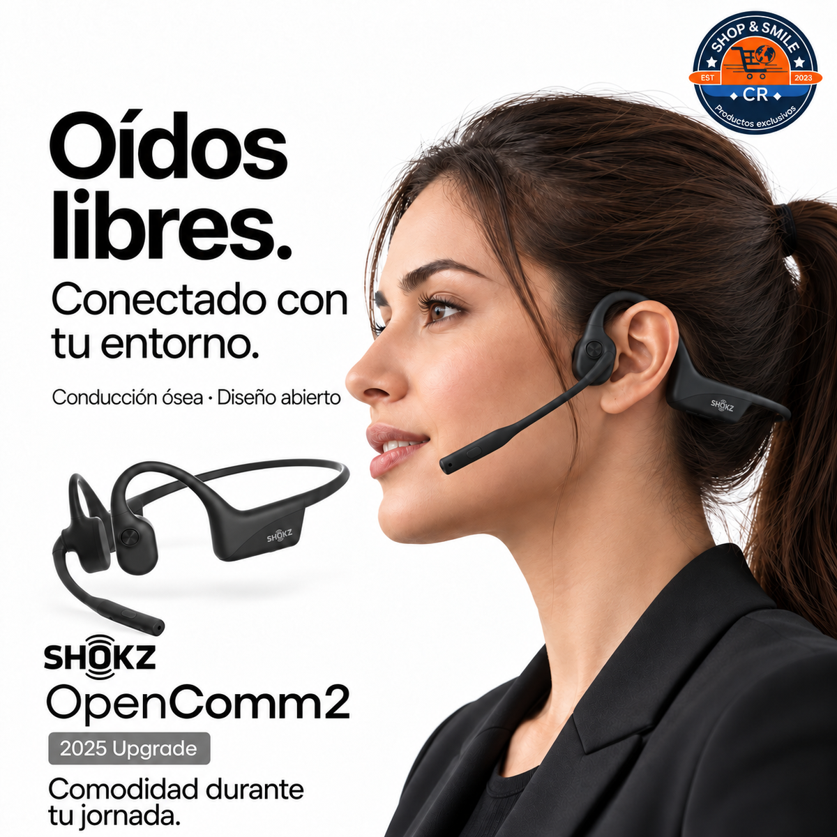 Audífonos Shokz OpenComm2 2025 con micrófono